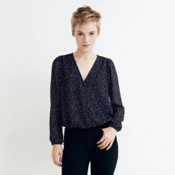 MADEWELL Lyric Wrap Top Sugar Dot {YY19} - Picture 2 of 7